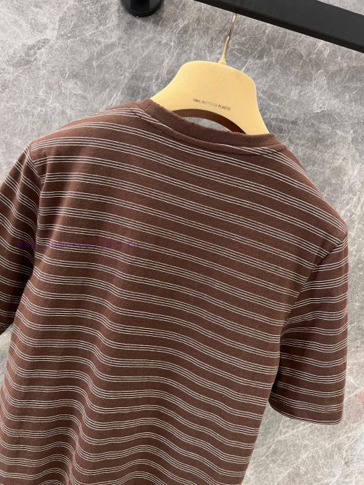 ZT59920 Miumi * 25Ss Early Spring New Simple Versatile Contrast Color Stripe Round Neck Short S zigseaek - Image 5