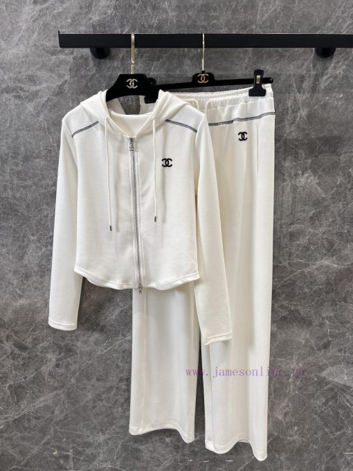 ZT60326 Chanel 25Ss Spring/Summer New Hooded Zipper Jacket+Comfortable Casual Pants Set | Produ q05k2tmo - Image 9