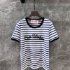 ZT60327 Valentino 25Ss Spring/Summer New Stripe Letter Embroidered Round Neck Short Sleeve T-sh b7j1gjfb