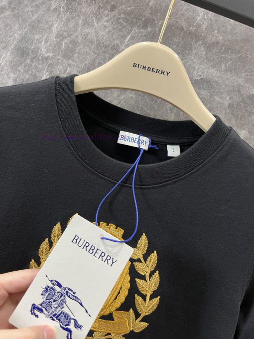 ZT60328 Burberry 25Ss Spring/Summer New Collection Letter B Logo Embroidered Round Neck Short S qzjo0h5b - Image 9
