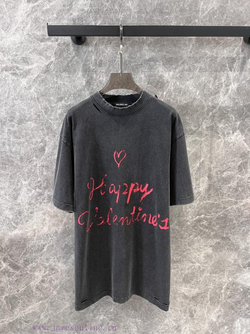 ZT60329 Balenciaga 25Ss Spring/Summer New Valentine's Day LOVEY Love Shaped Short Sleeved T-shi pbttrcoa