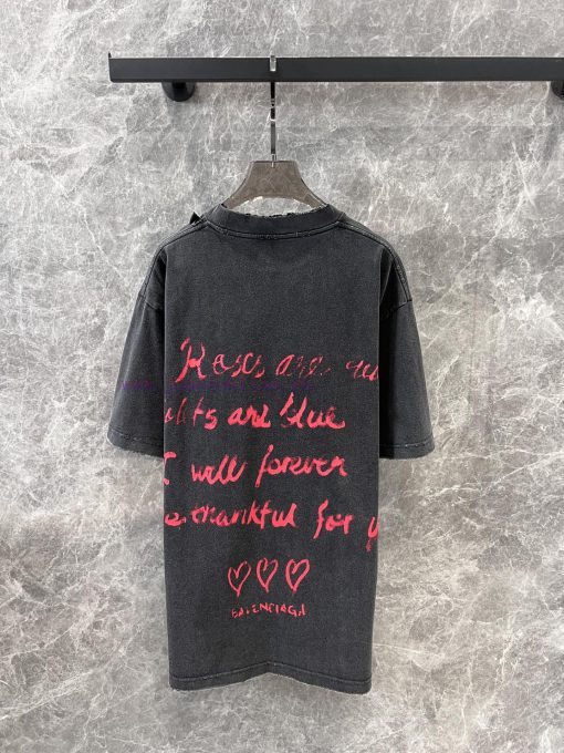 ZT60329 Balenciaga 25Ss Spring/Summer New Valentine's Day LOVEY Love Shaped Short Sleeved T-shi pbttrcoa - Image 3