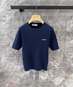 ZT60332 Mium * U 25 Spring/Summer New Collection: Vintage Twisted Flower Short Sleeve Knitted S h9yfoykz