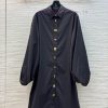 CL75585 Schiaparelli 25 Early Spring New Style Shirt Style Diverse Button Up Bubble Sleeve Dres 6vlrh3ae