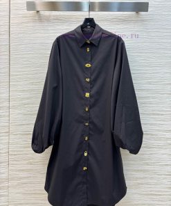 CL75585 Schiaparelli 25 Early Spring New Style Shirt Style Diverse Button Up Bubble Sleeve Dres 6vlrh3ae