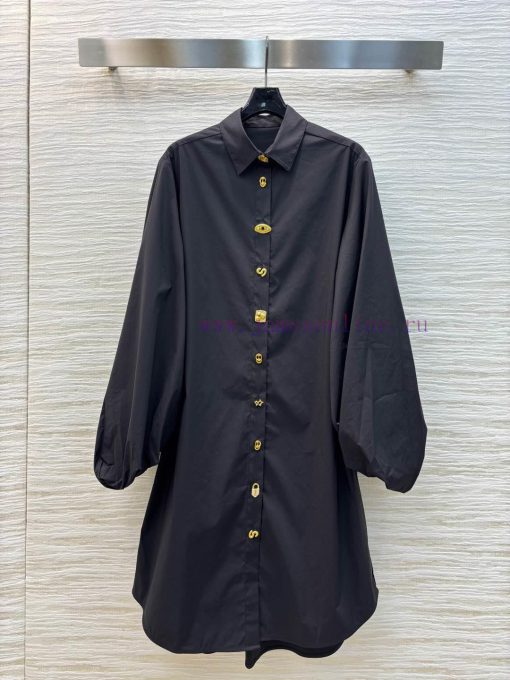 CL75585 Schiaparelli 25 Early Spring New Style Shirt Style Diverse Button Up Bubble Sleeve Dres 6vlrh3ae - Image 2