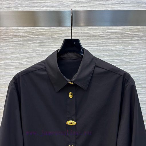 CL75585 Schiaparelli 25 Early Spring New Style Shirt Style Diverse Button Up Bubble Sleeve Dres 6vlrh3ae - Image 3