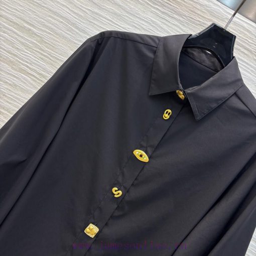 CL75585 Schiaparelli 25 Early Spring New Style Shirt Style Diverse Button Up Bubble Sleeve Dres 6vlrh3ae - Image 4