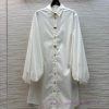 CL75585 Schiaparelli 25 Early Spring New Style Shirt Style Diverse Button Up Bubble Sleeve Dres 4tw5umur