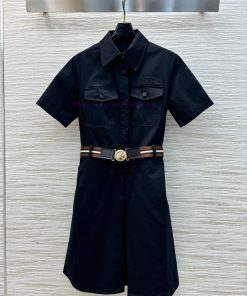 CL75779 Miu Miu 25 Early Spring New Collection Featuring A Collar Design With A Denim Dress Ins 2nscp3tw