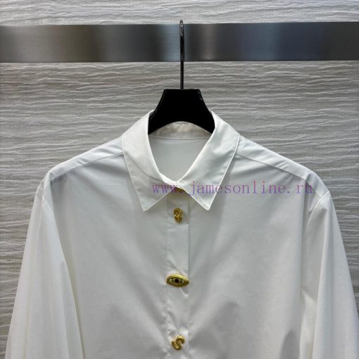 CL75585 Schiaparelli 25 Early Spring New Style Shirt Style Diverse Button Up Bubble Sleeve Dres 4tw5umur - Image 3