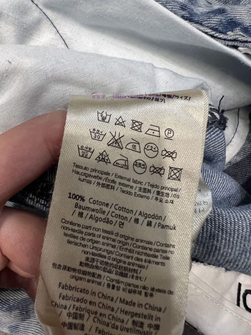 ZK60333 Fendi 25Ss Spring/Summer New Letter Printing Heavy Industry Water Washing Denim Wide Le e2grflvb - Image 10