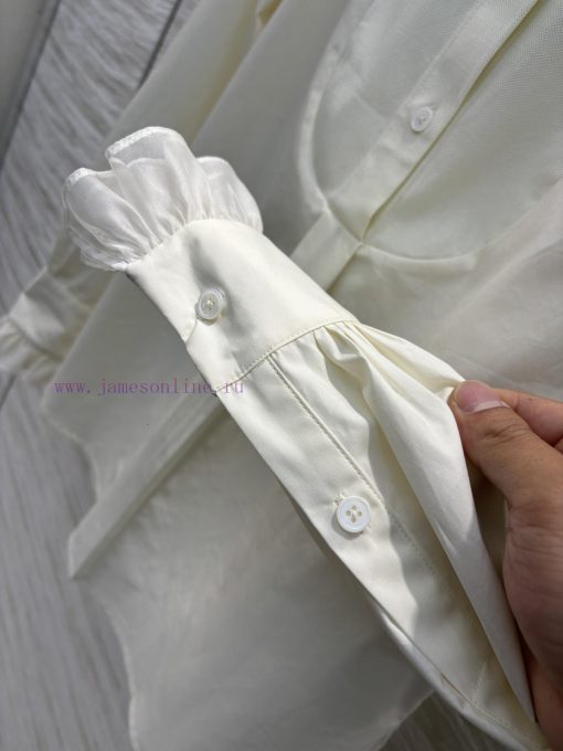 Elegant Temperament 25 Early Spring CC75780 French Fungus Lace White Shirt With U-shaped Color 9safojtl - Image 8