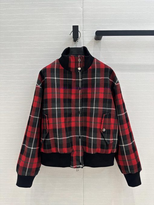 Strongly Recommend BW75797 Di * 25 Early Spring Atmosphere Plaid Wool Baseball Jacket With Clas 8yt5nyz8