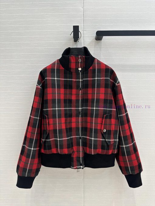 Strongly Recommend BW75797 Di * 25 Early Spring Atmosphere Plaid Wool Baseball Jacket With Clas 8yt5nyz8 - Image 2