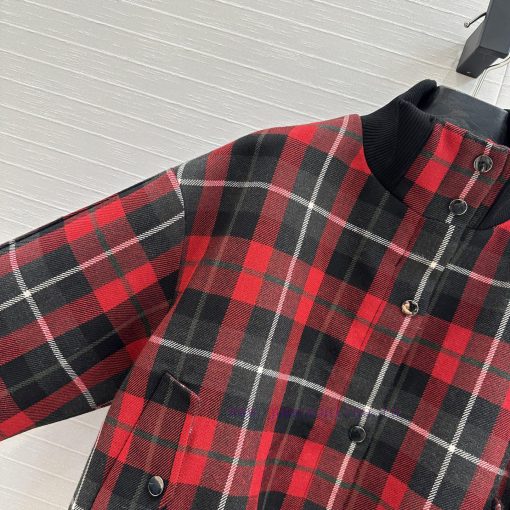 Strongly Recommend BW75797 Di * 25 Early Spring Atmosphere Plaid Wool Baseball Jacket With Clas 8yt5nyz8 - Image 4