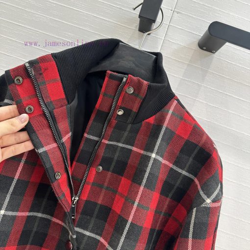 Strongly Recommend BW75797 Di * 25 Early Spring Atmosphere Plaid Wool Baseball Jacket With Clas 8yt5nyz8 - Image 5
