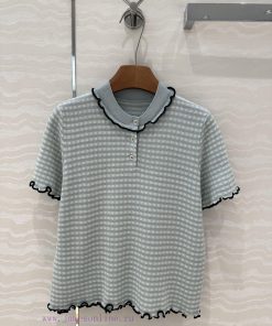 AT75237 Bov Fashion Elite Student 25s Spring/Summer New Product Super Good Vichy Grid Knitted S myfc6xxk