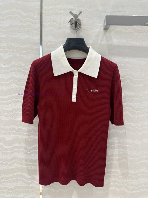 Top Selling Recommendation: AT75338 Miu Miu Girl's Outfit Fashionable And Sharp Cut Polo Collar 9s74jeh0 - Image 2