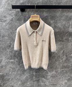 ZT60335 Mium * U 25 Spring/Summer New Product Letter Micro Label Polo Collar Short Sleeve Knitt o12gkmti