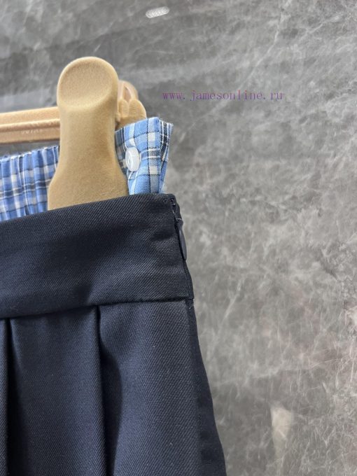 ZB60338 Mium * U 25Ss Spring/Summer New Checkered Splicing Medium Length Hundred Fold Half Skir k3qowzjh - Image 6