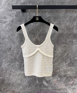 ZT60350 Chanel 25 Spring/Summer New Knitted Tank Top | Customized Cashmere Yarn Weaving Skin Fr guzt1way