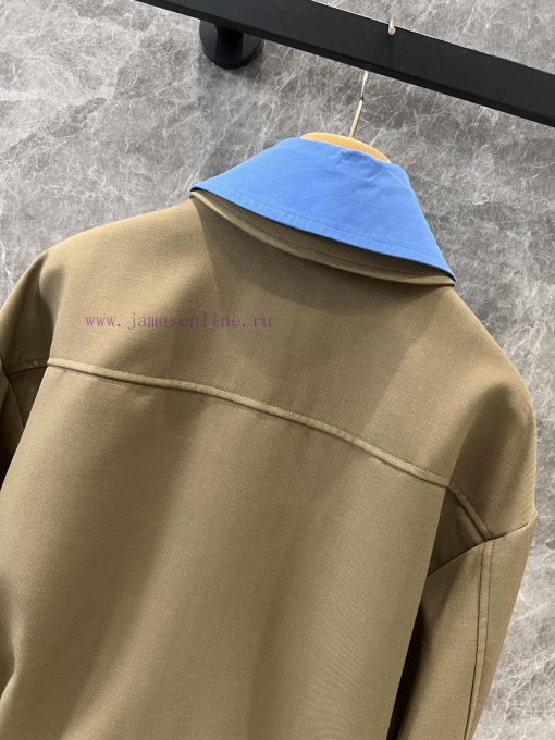 ZW60339 Miu Miu 25Ss Early Spring New Retro Casual Chest Letter Color Blocked Lapel Short Jacke w8wo1nlh - Image 6