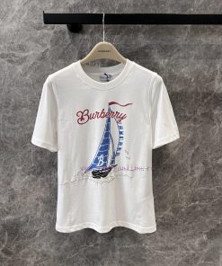 ZT60352 Burberry 25Ss Spring/Summer New Sailor Letter Logo Printed Short Sleeve T-shirt | YB De iztw4g71