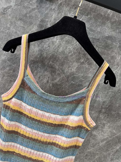 ZT60351 Chanel 25Ss Early Spring New Hollow Stripe Knitted Tank Top | Customized Wool Knitted M 1nb4lc9u - Image 5