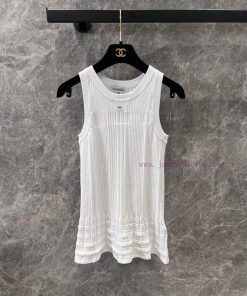ZT60353 Chanel 25P Early Spring New 3D Pattern Knitted Tank Top | Produced U-neck Knitted Tank pyxihq0d
