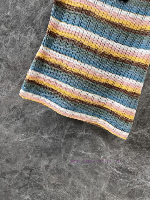 ZT60351 Chanel 25Ss Early Spring New Hollow Stripe Knitted Tank Top | Customized Wool Knitted M 1nb4lc9u - Image 8