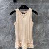ZT60353 Chanel 25P Early Spring New 3D Pattern Knitted Tank Top | Produced U-neck Knitted Tank d2ajwyvc