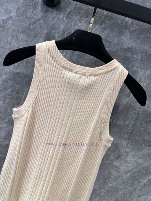 ZT60353 Chanel 25P Early Spring New 3D Pattern Knitted Tank Top | Produced U-neck Knitted Tank d2ajwyvc - Image 5