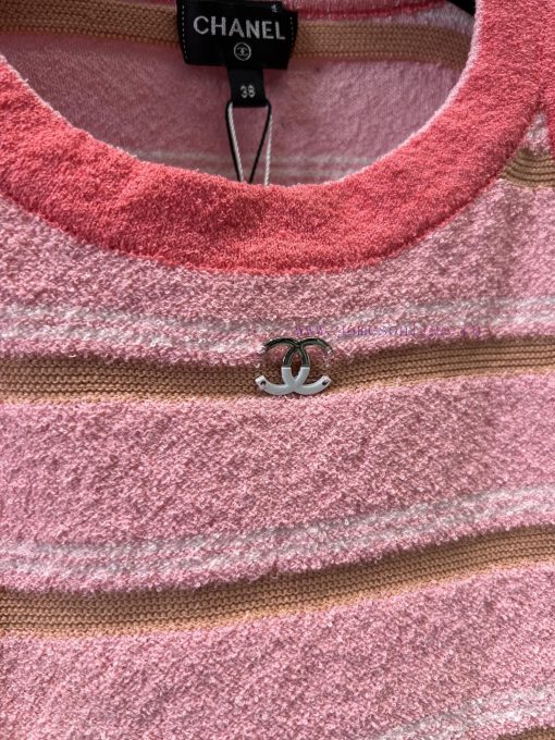 ZT60355 Chanel 25P Early Spring Hidden New Knitted Stripe Tank Top | Produced Shoulder Digging golsj4tm - Image 6
