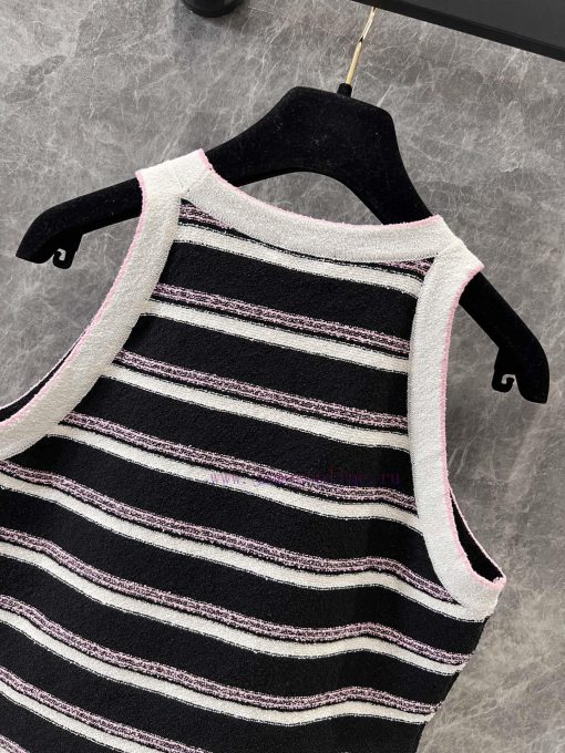 ZT60355 Chanel 25P Early Spring Hidden New Knitted Stripe Tank Top | Produced Shoulder Digging 42tlql69 - Image 5
