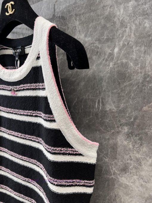 ZT60355 Chanel 25P Early Spring Hidden New Knitted Stripe Tank Top | Produced Shoulder Digging 42tlql69 - Image 7