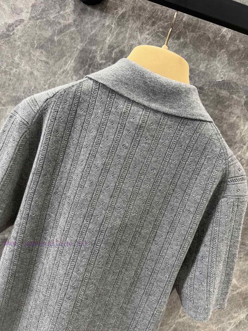 ZT60357 Miu Miu 25Ss Early Spring New Micro Label Hollow Polo Short Sleeve Knitted Shirt 丨 YB D aj2gyqal - Image 5