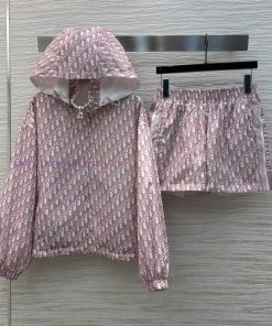 CT75813 Dior 25 New Item Double-sided Hooded Jacket+double-sided Shorts Set Hooded Zipper Doubl 286rbg2c