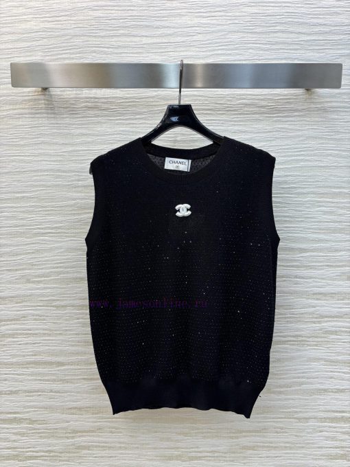 CT75819 Chanel 25 Spring/Summer Hot Diamond Knitted Tank Top Is A Must-have For Everyone Highly 8ih2u6aj - Image 2