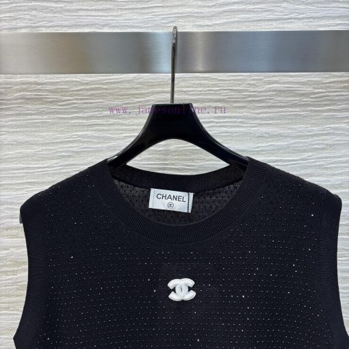 CT75819 Chanel 25 Spring/Summer Hot Diamond Knitted Tank Top Is A Must-have For Everyone Highly 8ih2u6aj - Image 3