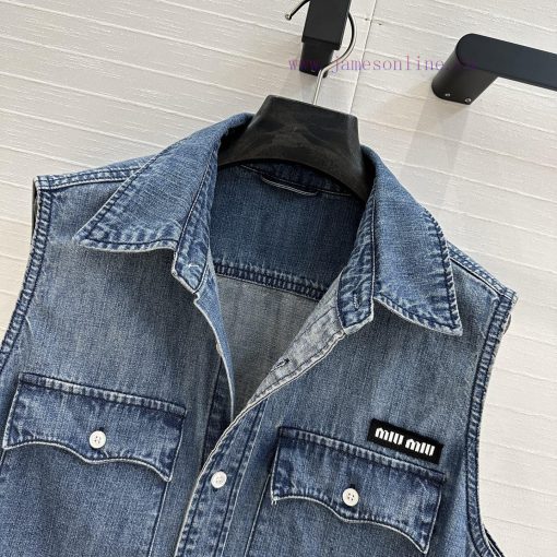 BW75827 Mium * 25 Spring/Summer New Product Light And Thin Flip Pocket Cowboy Shirt Vest Straig 66qqubns - Image 5