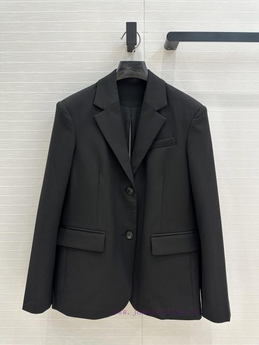 Highly Recommended BW75829 Lo * Early Spring New Black Striped Suit Jacket With A Back Slit And 9ngcz83n - Image 2