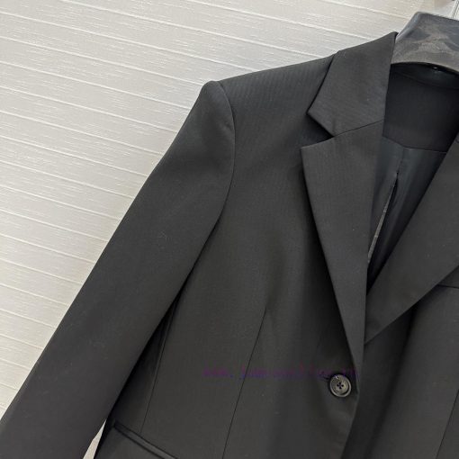 Highly Recommended BW75829 Lo * Early Spring New Black Striped Suit Jacket With A Back Slit And 9ngcz83n - Image 4
