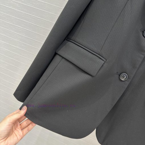 Highly Recommended BW75829 Lo * Early Spring New Black Striped Suit Jacket With A Back Slit And 9ngcz83n - Image 5