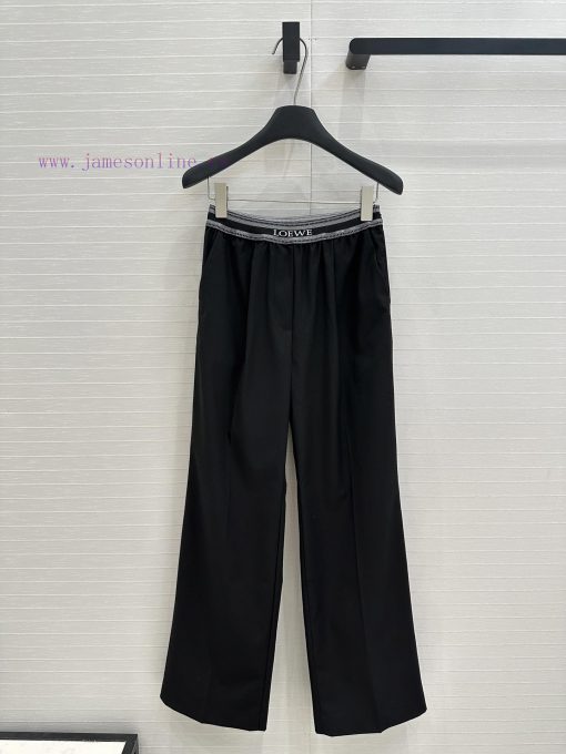 Strongly Recommend BK75831 Loewe Spring/Summer New Product Explosive Striped Black Straight Leg yqeuk0fy