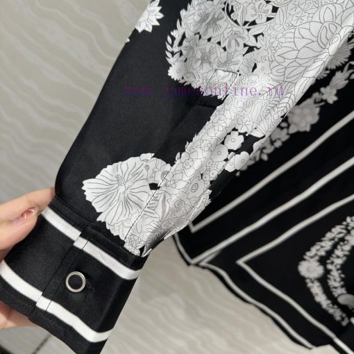 AC75833 Hermes 25s Early Spring New Product Brides Gala En Fleurs Printed Silk Shirt With 100% vrpiew4a - Image 7