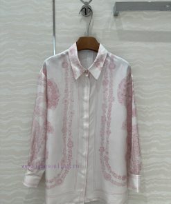 AC75833 Hermes 25s Early Spring New Product Brides Gala En Fleurs Printed Silk Shirt With 100% dnffqq5e