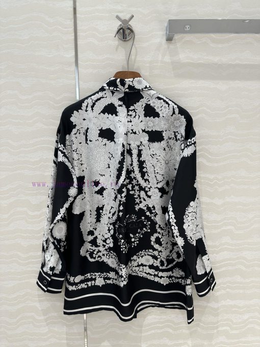 AC75833 Hermes 25s Early Spring New Product Brides Gala En Fleurs Printed Silk Shirt With 100% vrpiew4a - Image 9