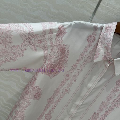 AC75833 Hermes 25s Early Spring New Product Brides Gala En Fleurs Printed Silk Shirt With 100% dnffqq5e - Image 6