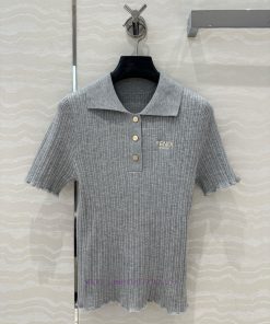 AT75836 F Grey Collection Is Fashionable And Trendy With A Polo Collar And A Knitted Short Slee 663e6xca